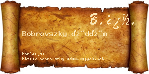 Bobrovszky Ádám névjegykártya